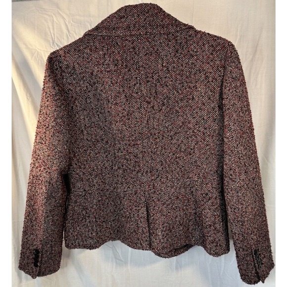 Talbots Purple Black Tweed Fitted Cropped Jacket Sz Small - Picture 2 of 6
